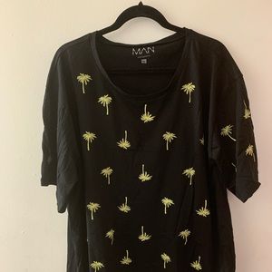 Boohoo man tropical tree T shirt